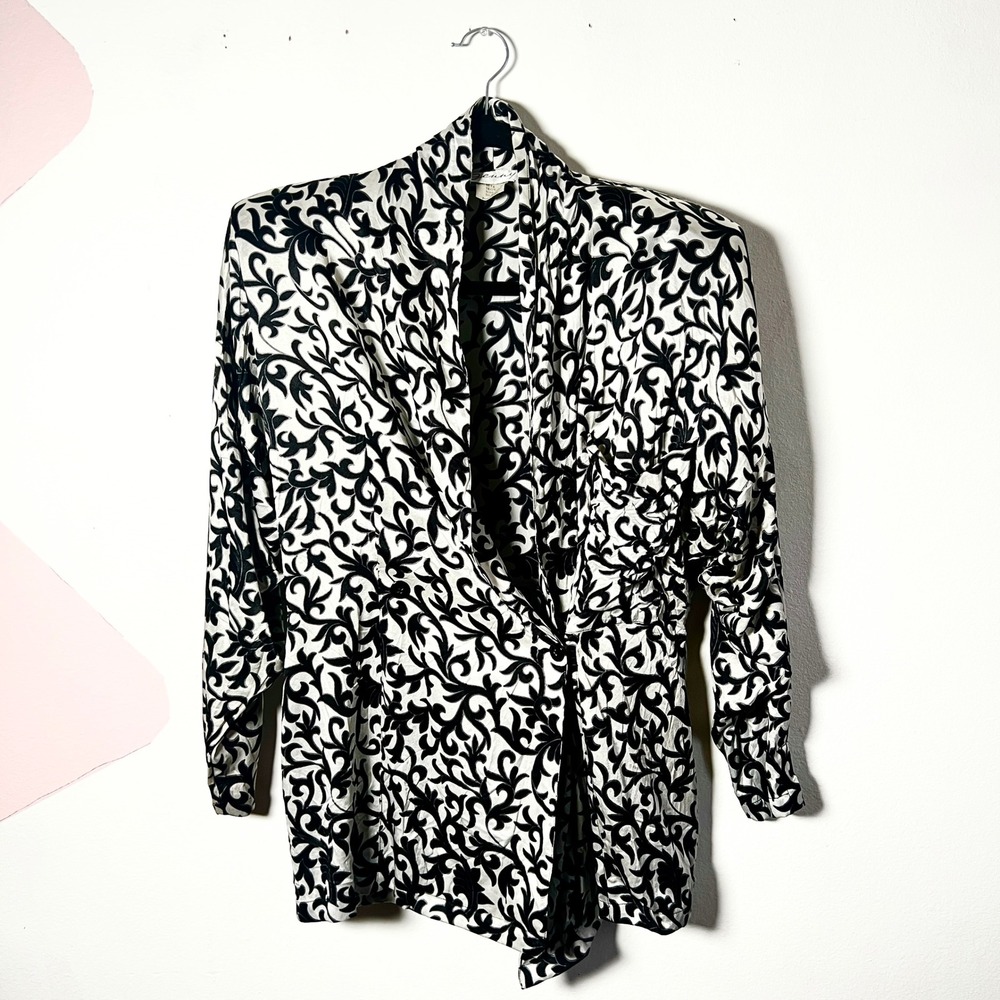 GENNY Italy 100% Silk Blouse‎ Top Sz Large